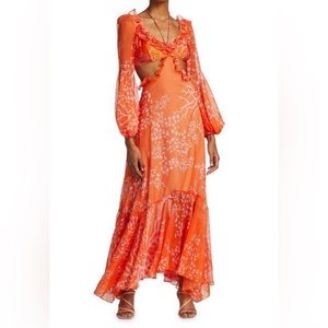 Patbo Coral Print Beach Dress, size Medium.